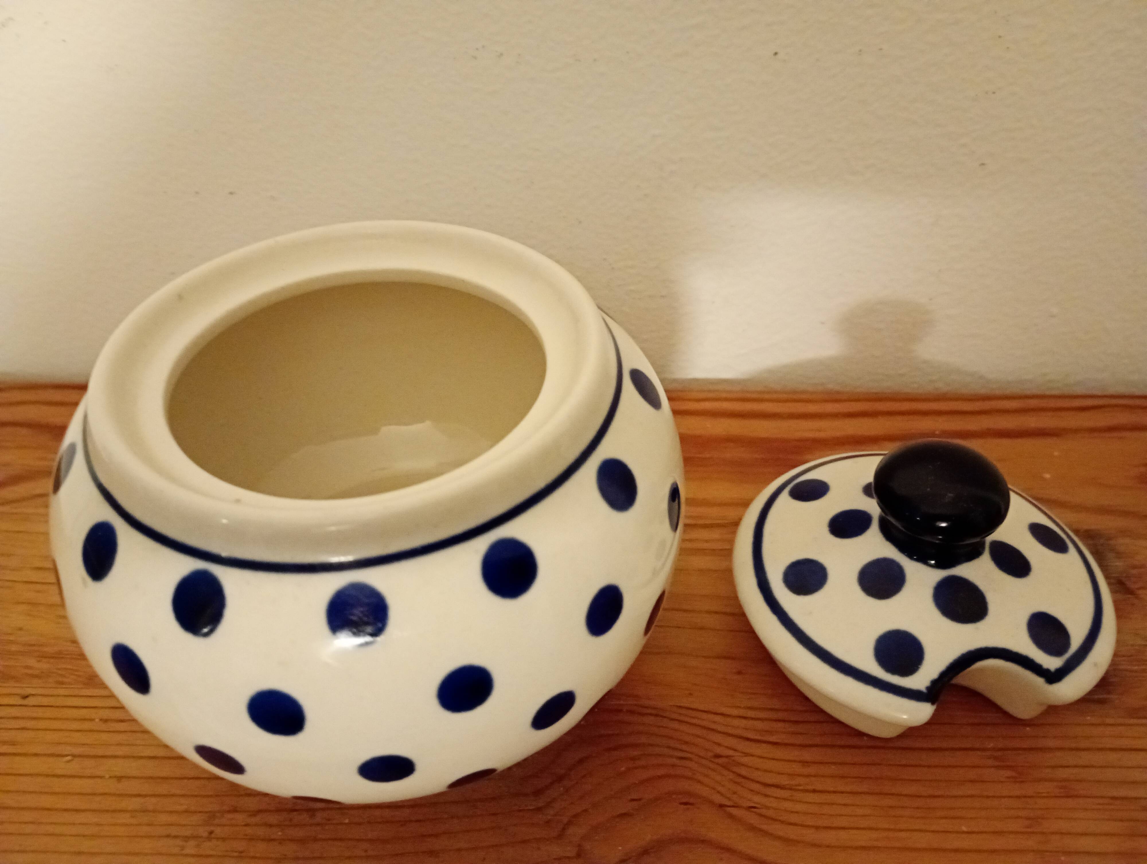 Hand painted ceramic sugar bowl. Poland