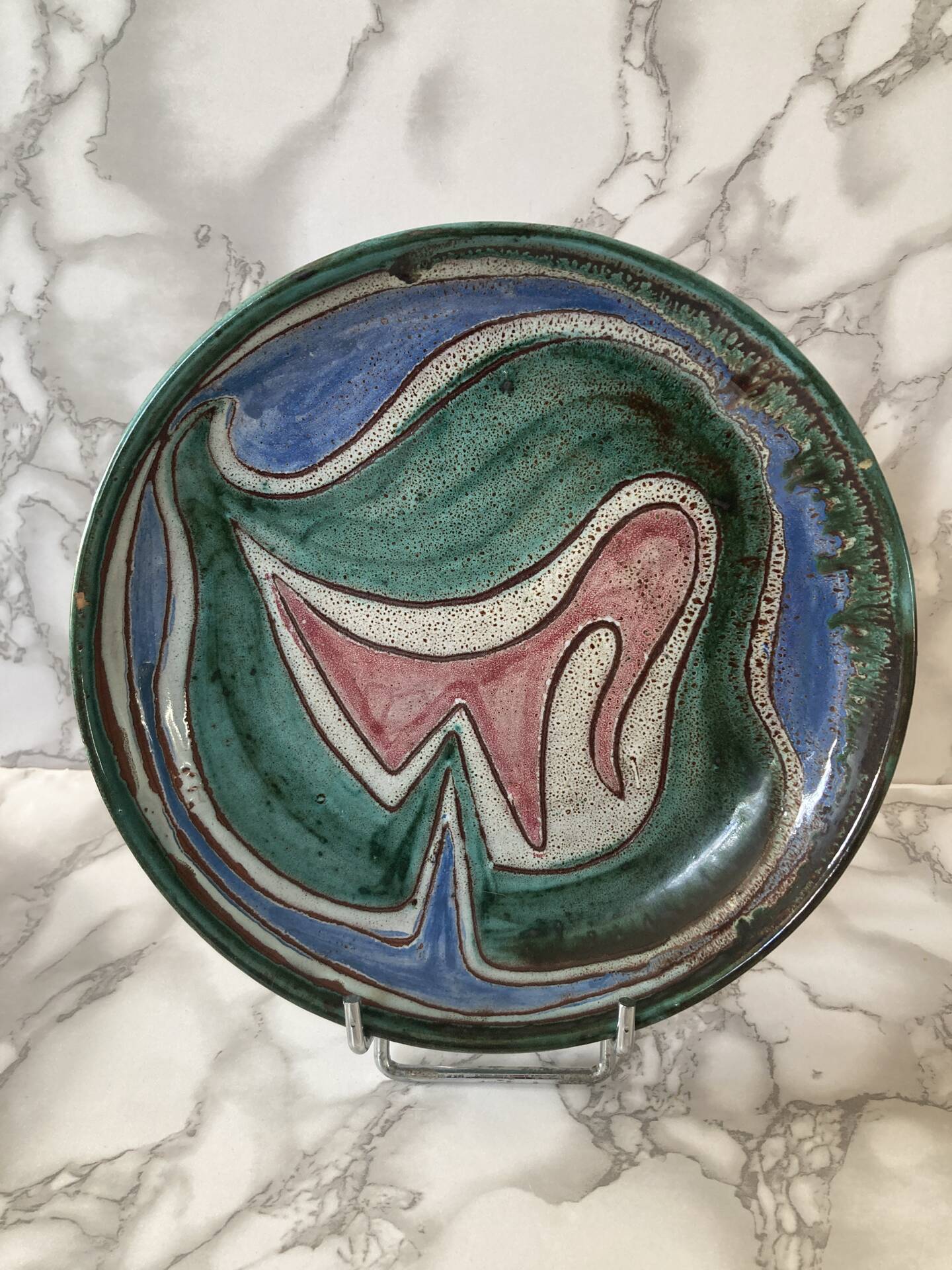 Paire d assiettes moderniste vallauris atelier Daniel