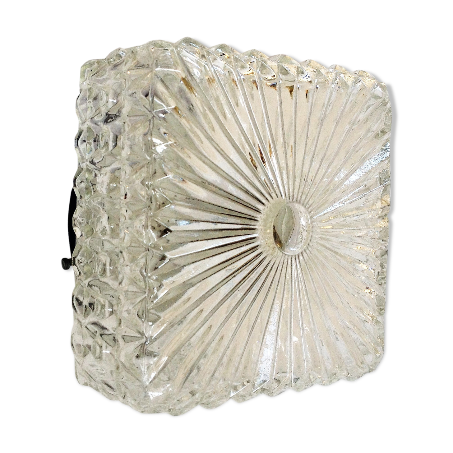 Chiseled glass ceiling lamp 1970