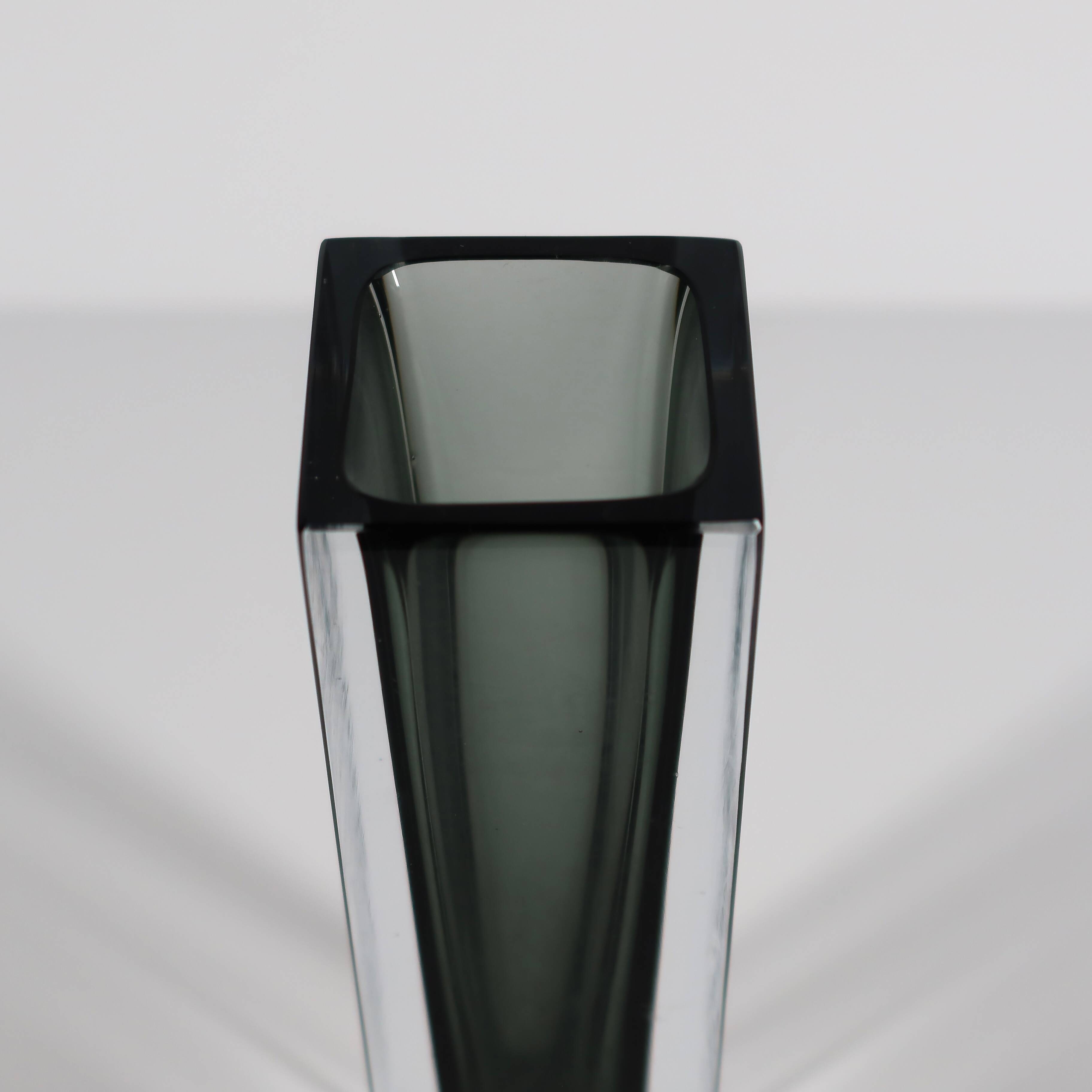 Murano Sommerso Soliflore Vase with Geometric Facets, 1970s