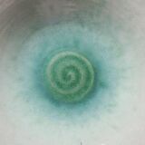 Large Westraven Utrecht vintage glazed terracotta fruit bowl from the 50s