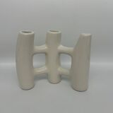 Brutalist vase in white ceramic
