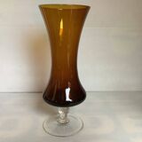 Smoked yellow glass vase