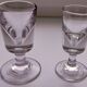 Duo of absinthe glasses thick bottoms artisanal manufacture late nineteenth century