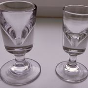 Duo of absinthe glasses thick bottoms artisanal manufacture late nineteenth century
