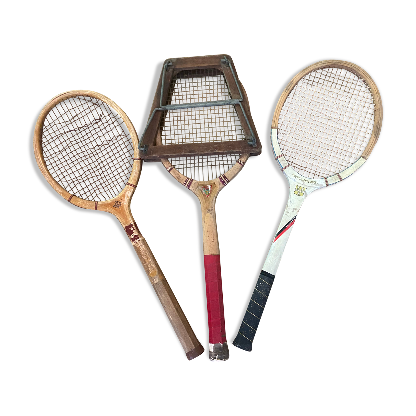 Trio of tennis rackets from the 60s