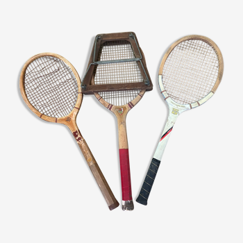 Trio of tennis rackets from the 60s