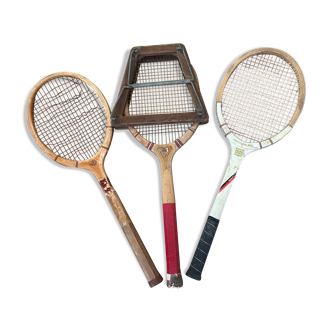 Trio of tennis rackets from the 60s