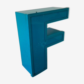 Letter F of aluminum aluminum sign and vintage plexi plexi 1970