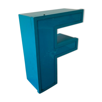 Letter F of aluminum aluminum sign and vintage plexi plexi 1970