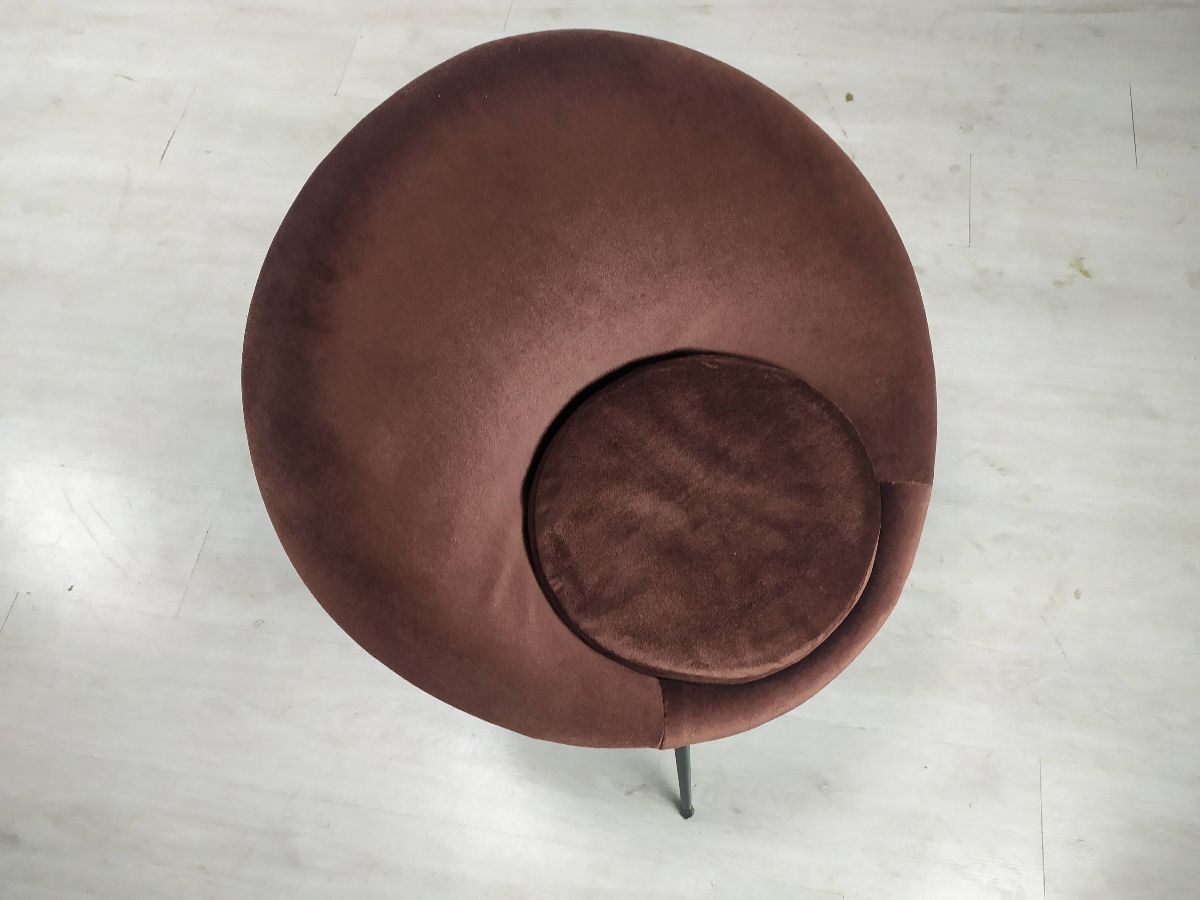 Vintage armchair velvet brown