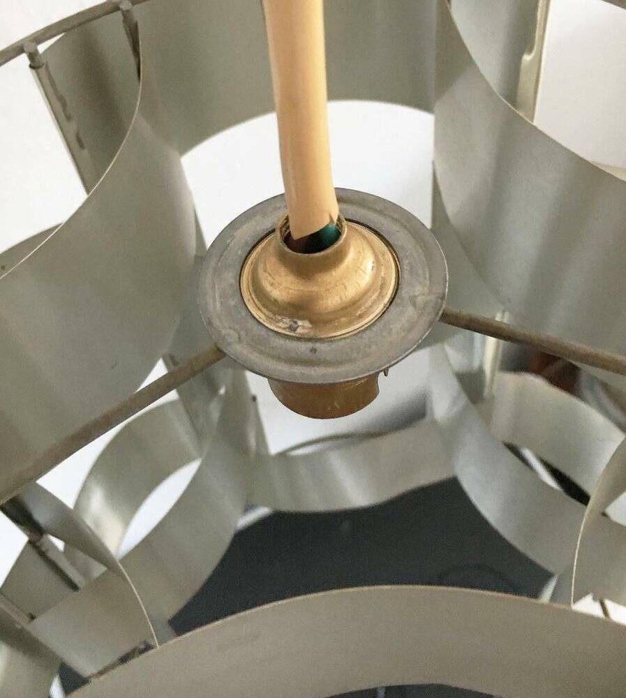 French aluminium sculptural pendant from the mid-century by Max Sauze, 1960s.