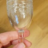 6 anciens verres a pied a porto en cristal de baccarat gravé