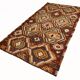 5x9 Dark Red & Cream Turkish Antique Kilim Rug, 150x271Cm