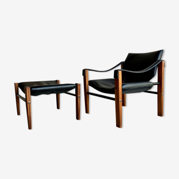 Safari and ottoman armchair by Maurice Burke for Arkana