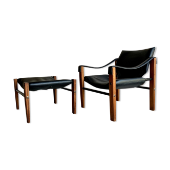 Safari and ottoman armchair by Maurice Burke for Arkana