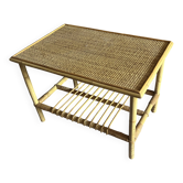 Table basse en bambou et rotin