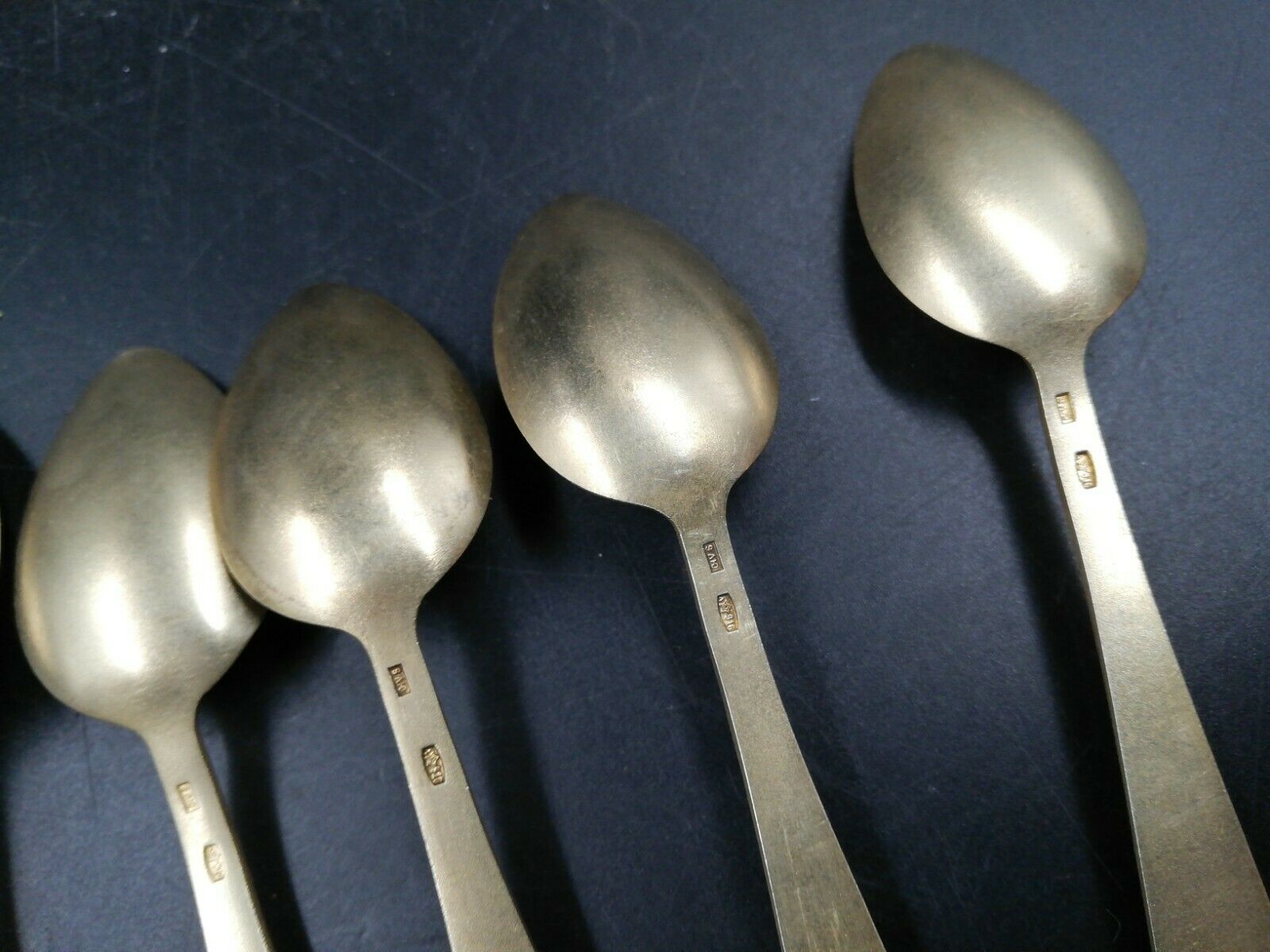 Lot of 6 russian solid silver spoons enamelled
