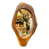 Olive wood mirror 1970