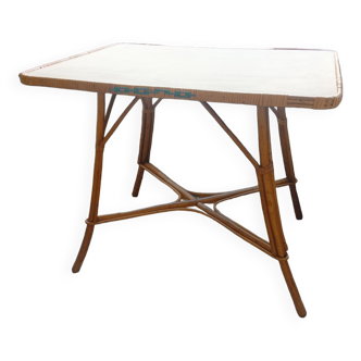 Table en rotin vintage