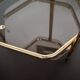 Pair of Stools / Hexagonal Side Tables – Brass & Smoked Glass – 70