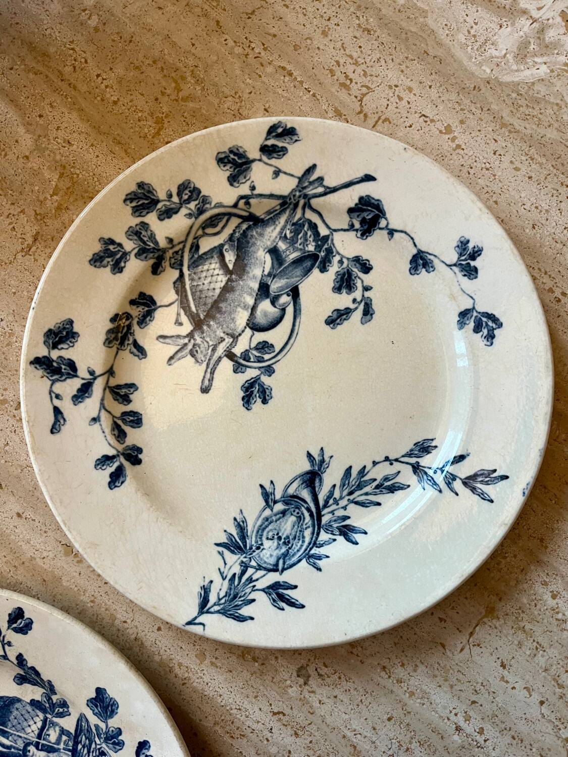 Two antique ironstone plates