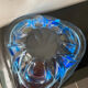 Large light blue Murano fruit bowl