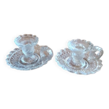 Set de 2 portes bougies en verre