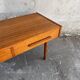 Low Danish Teak Cabinet by Millenium Design — Warm Teak Veneer, Two Drawers, Tapered Legs