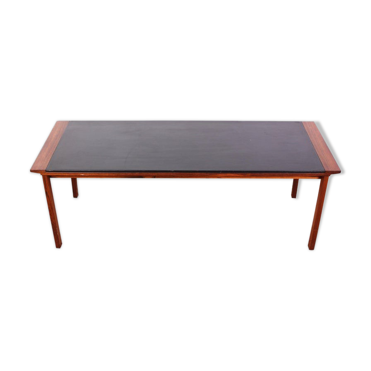 Rosewood coffee table with Denmark leather tray