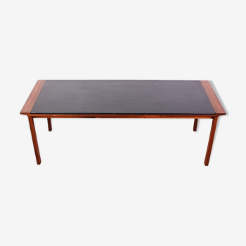 Rosewood coffee table with Denmark leather tray