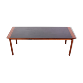 Rosewood coffee table with Denmark leather tray