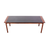 Rosewood coffee table with Denmark leather tray