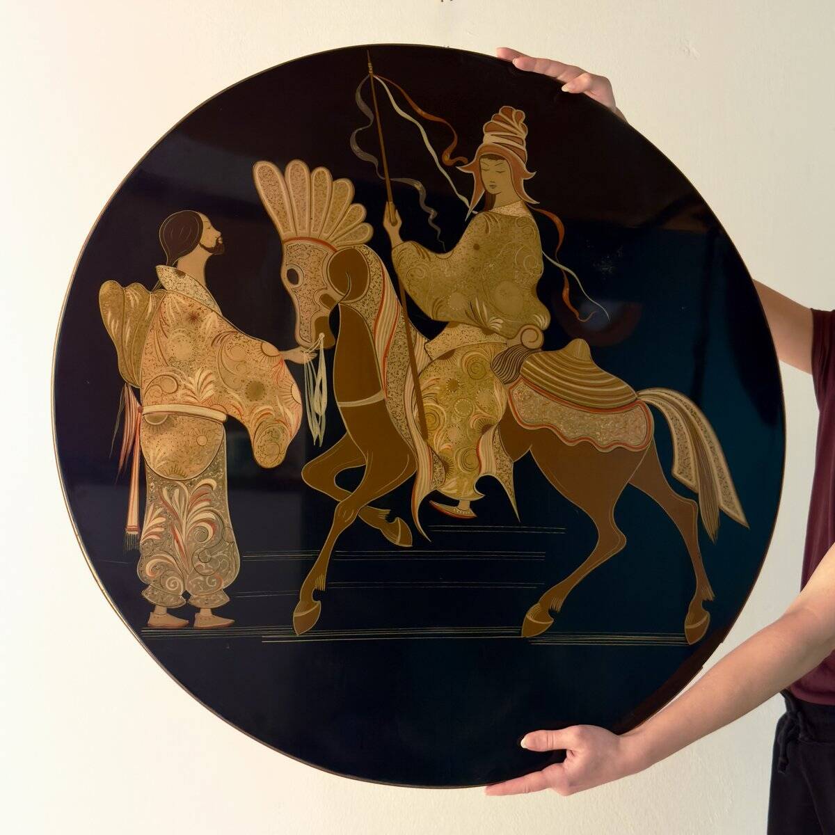 Vintage wooden art panel, Italy, 1963