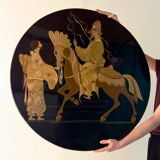 Vintage wooden art panel, Italy, 1963