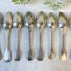 Set of 8 vintage silver plated soup spoons
