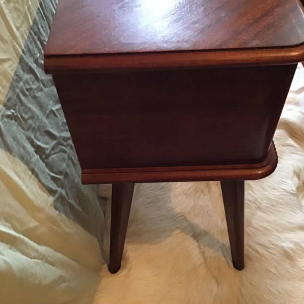 Pair of bedside tables Scandinavian feet 50's compass