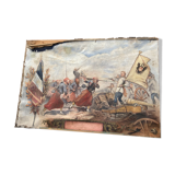 Oil on canvas depicting a battle