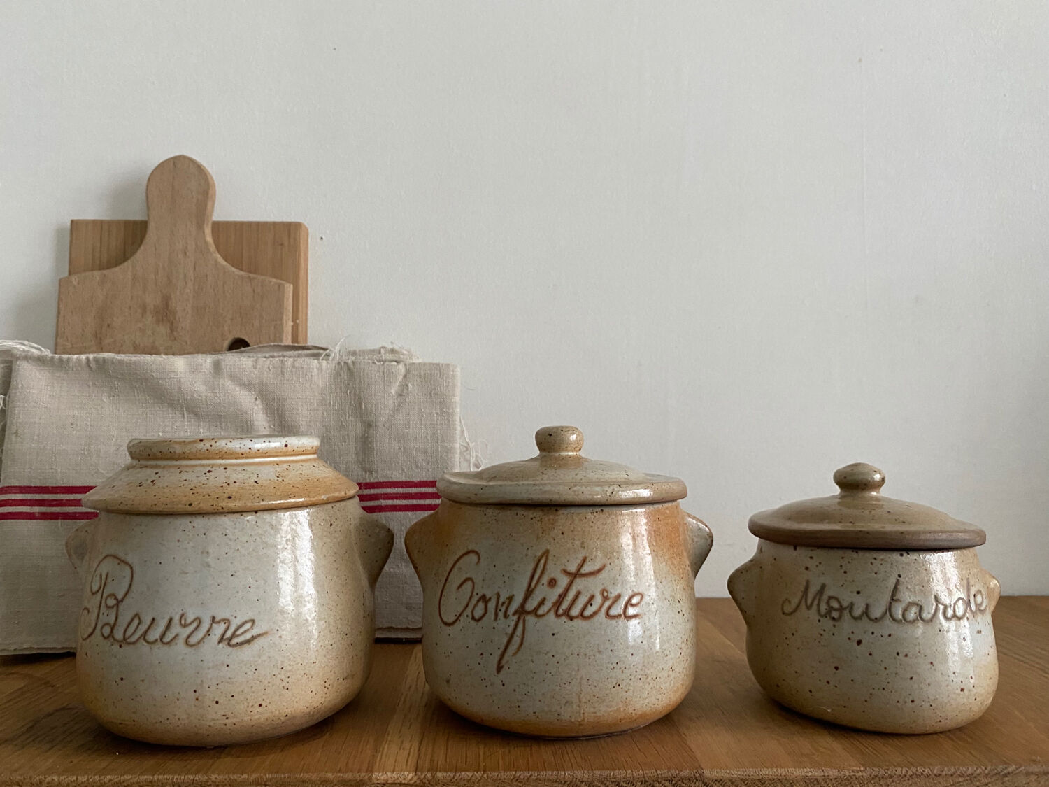Antique stoneware spice pots