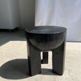 Monoxyl sofa end in black mango tree tripod half-sphere tray h:45 d:44