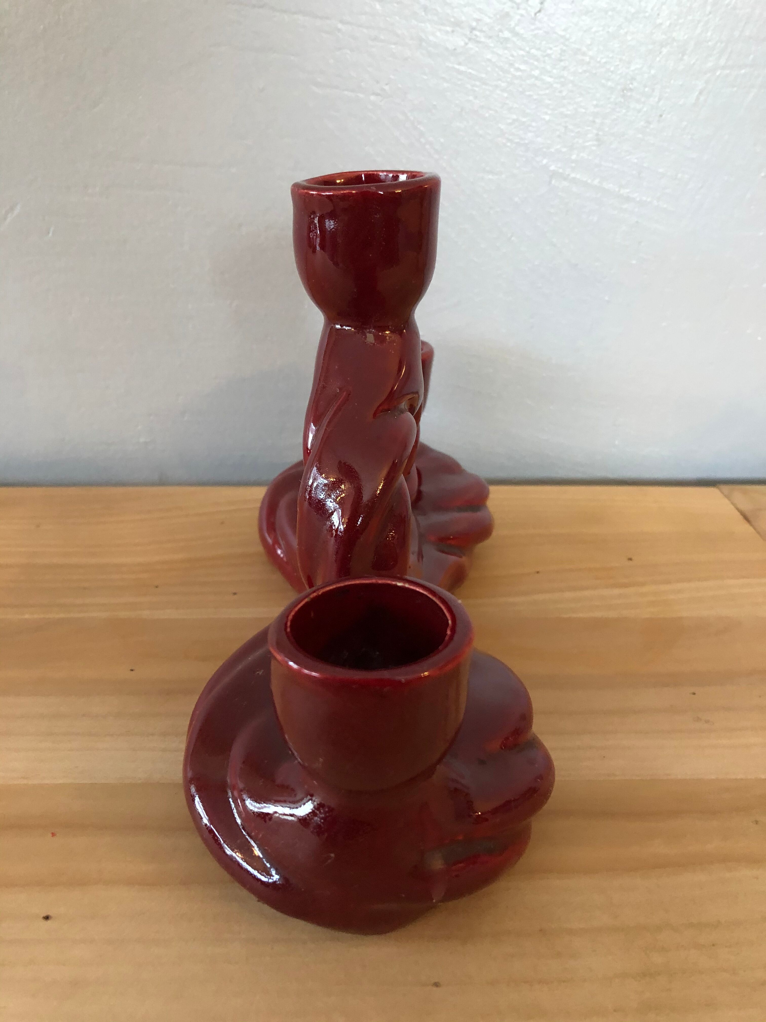Enamelled ceramic candle holder