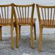 Série de 4 chaises bistros vintage 1950-60 assises Skaï