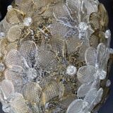 Set of 3 Murano Wall Light Flower by Seguso for Venini, Italy, 1960s