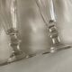 Set of 5 19th glass champagne flutes with flat slices cut