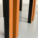 4 camel leather chairs, postmodern design by Paolo Piva for B&B Italia Arcadia.