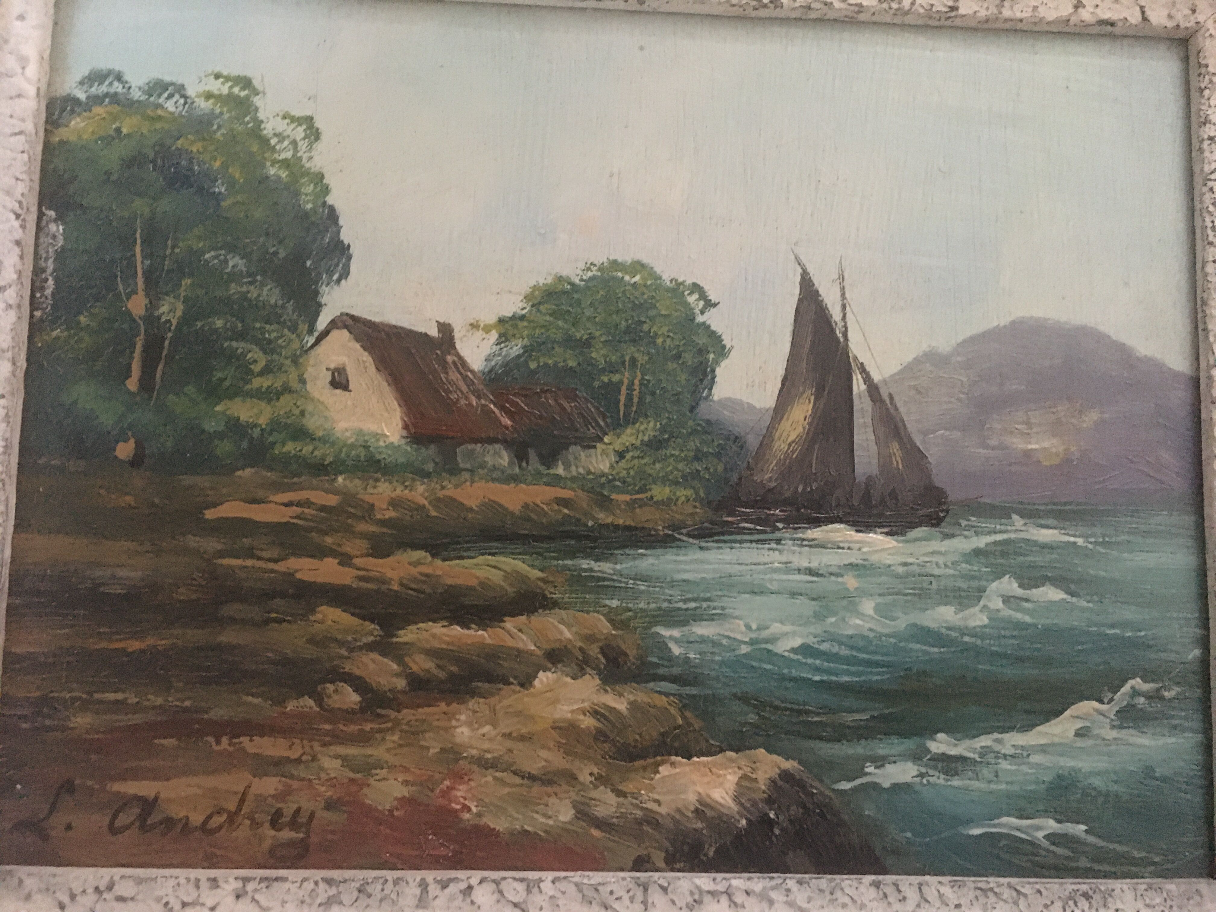Marine oil on panel Louis Andrey
