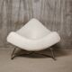 Falkenberg x Rom AG - Armchair in white leather and chromed steel - c. 1990 - BE