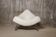 Fauteuil en cuir blanc et acier chromé Falkenberg x Rom AG, 1990