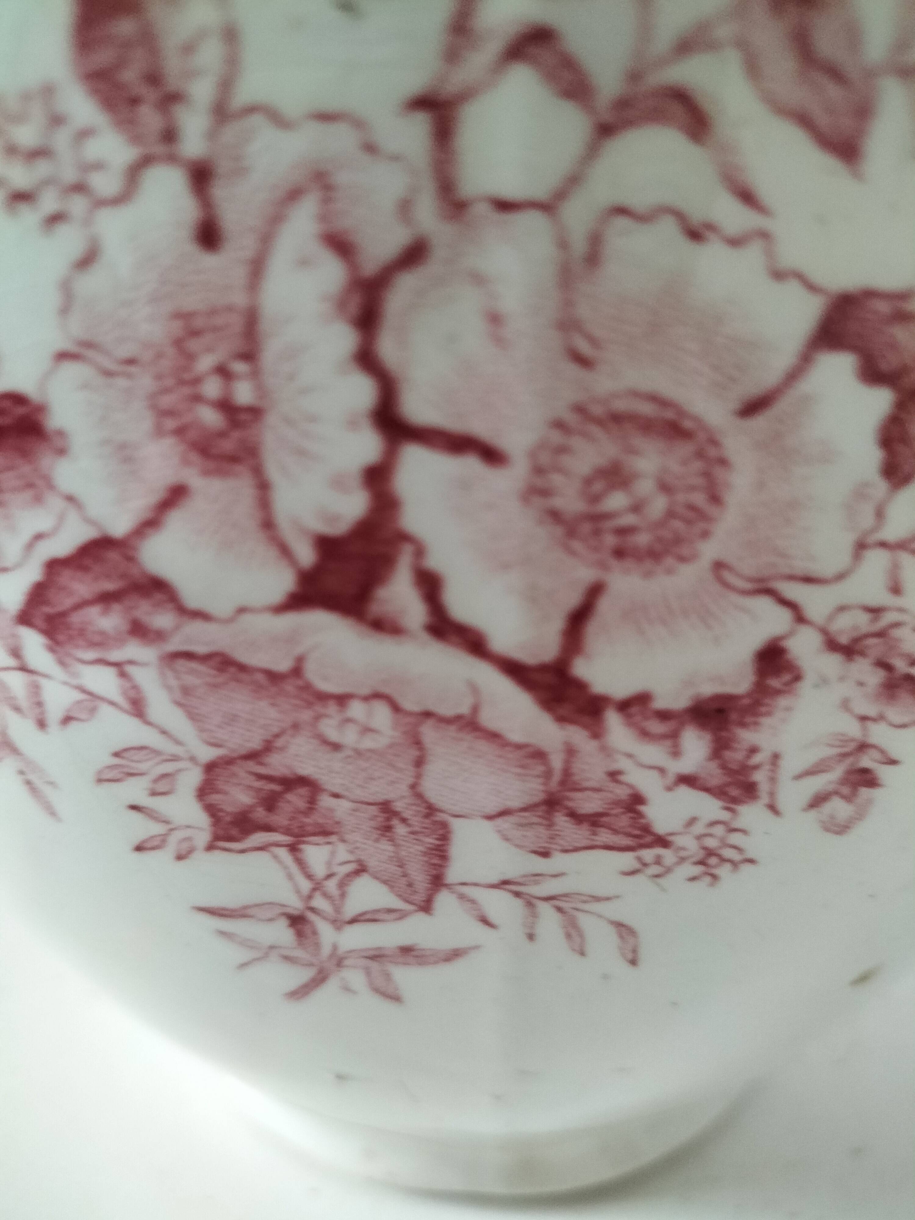 Large earthenware jug – Onnaing pottery (Nord), “Poppy” decoration