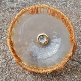 Suspension vintage à franges en verre givré